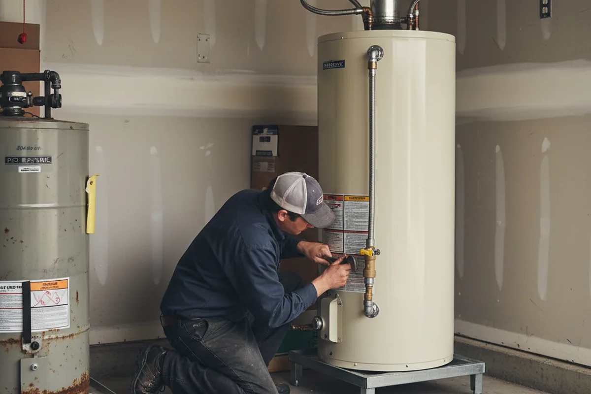 Water heater and shutoff valve replacement in Amma